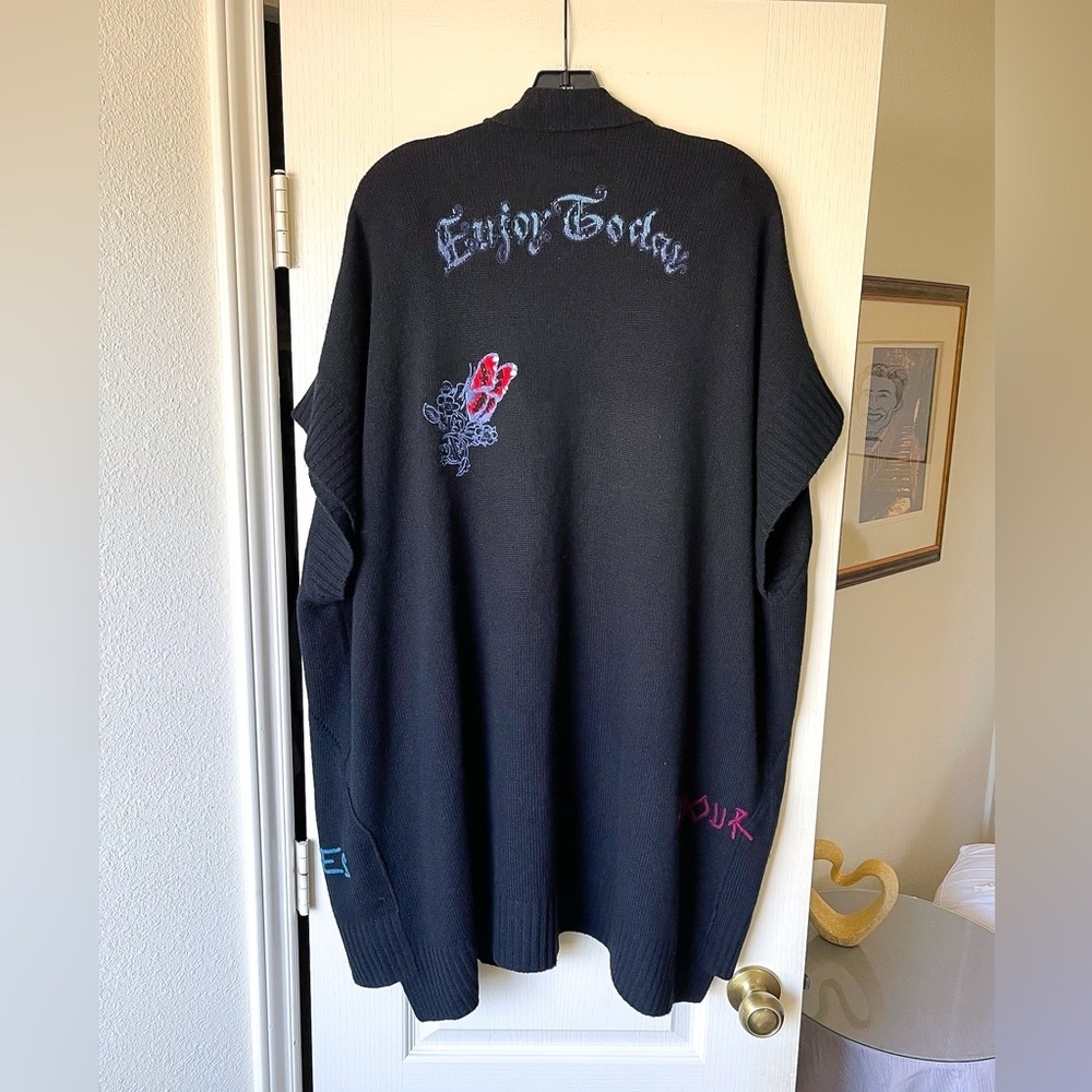 Zadig & Voltaire Indiany Embroidered Cashmere Cardigan Multicolor One Size EUC - Picture 11 of 14